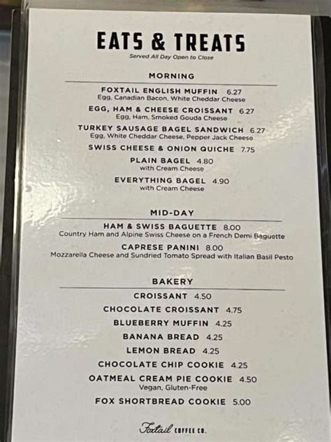 foxtail coffee breakfast menu|Menu for Foxtail Coffee Co. in Ponte Vedra Beach, FL